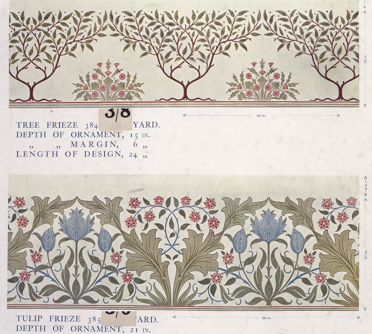 Tapetprøvebog, før 1917 (tryk) af William and Company Morris