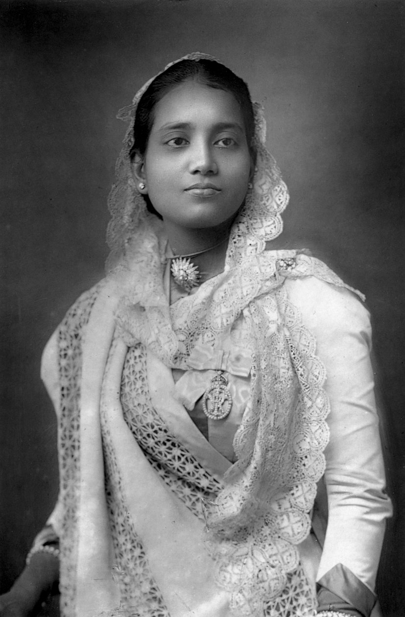 Kejserinden af ​​Koch Bihar, Vestbengalen, Indien, 1893. af William and Daniel Downey