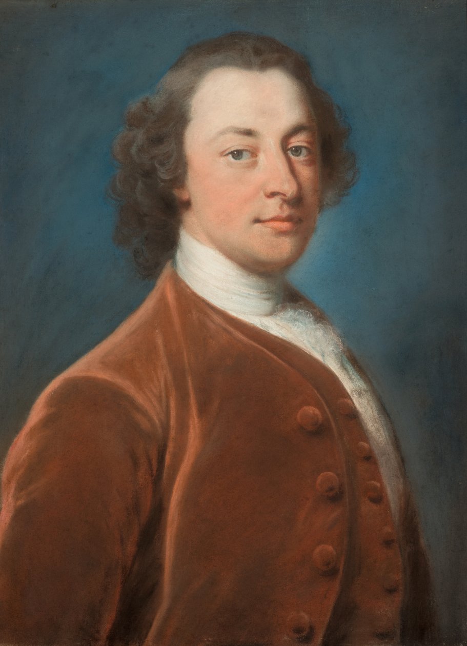 Portræt af en herre (pasteltegning) af William of Bath (attr. to) Hoare