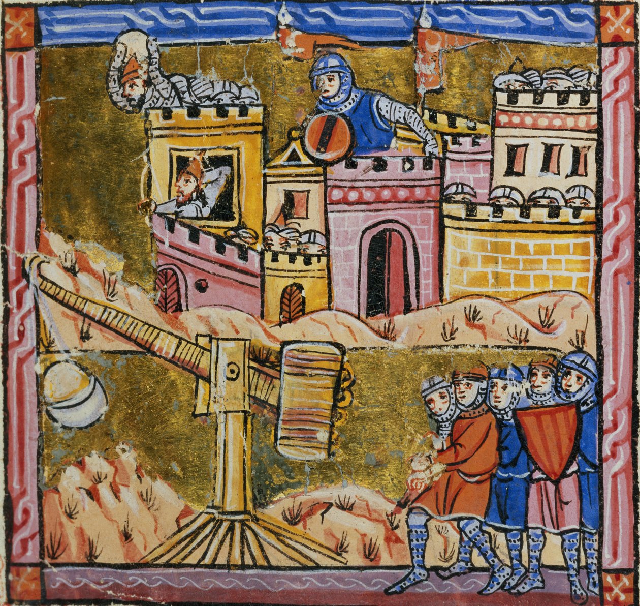 Ms 828 fol.33r Belejring af Antiochia, fra Estoire d