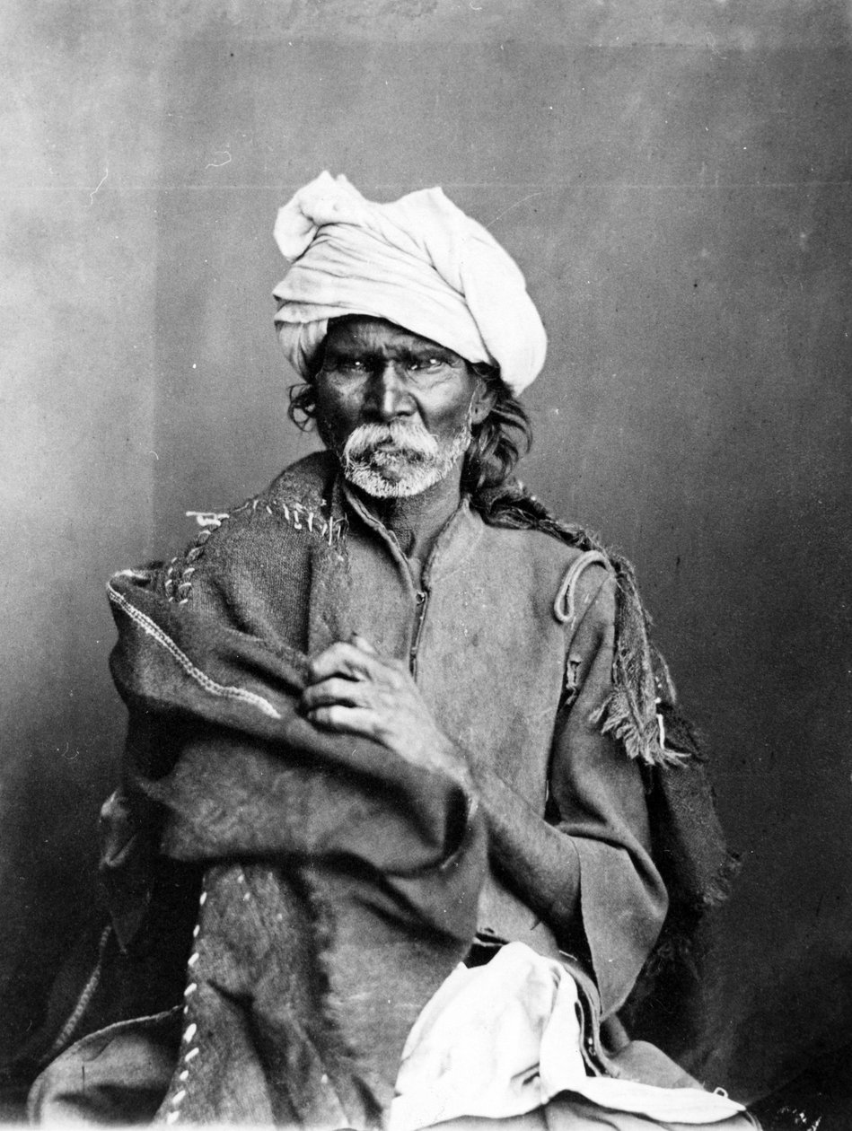 Portræt af en indisk mand, fra "Indiens dragter og folk", ca. 1860