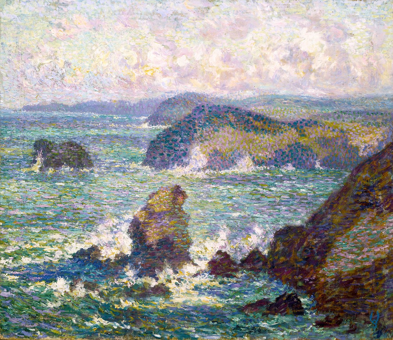 Marine (olie på lærred) af Willy Schlobach