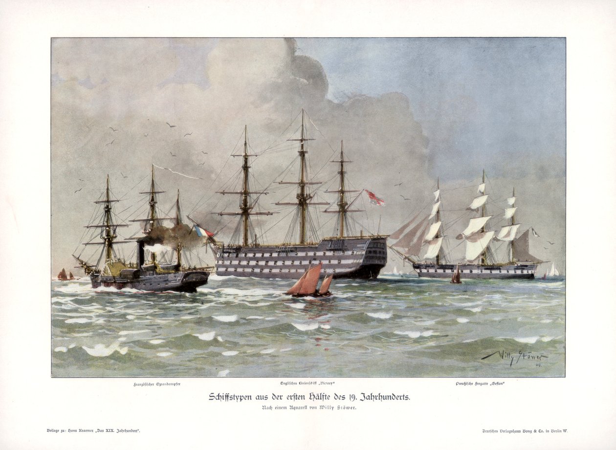 Skibstyper fra første halvdel af 1800-tallet, 1900. af Willy Stöwer