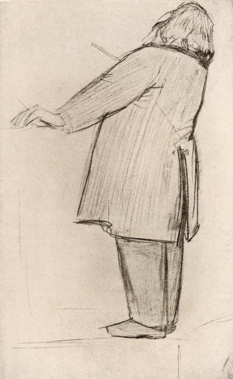 Johannes Brahms (1833-1897) tysk komponist, dirigering (tegning) af Willy von Beckerath