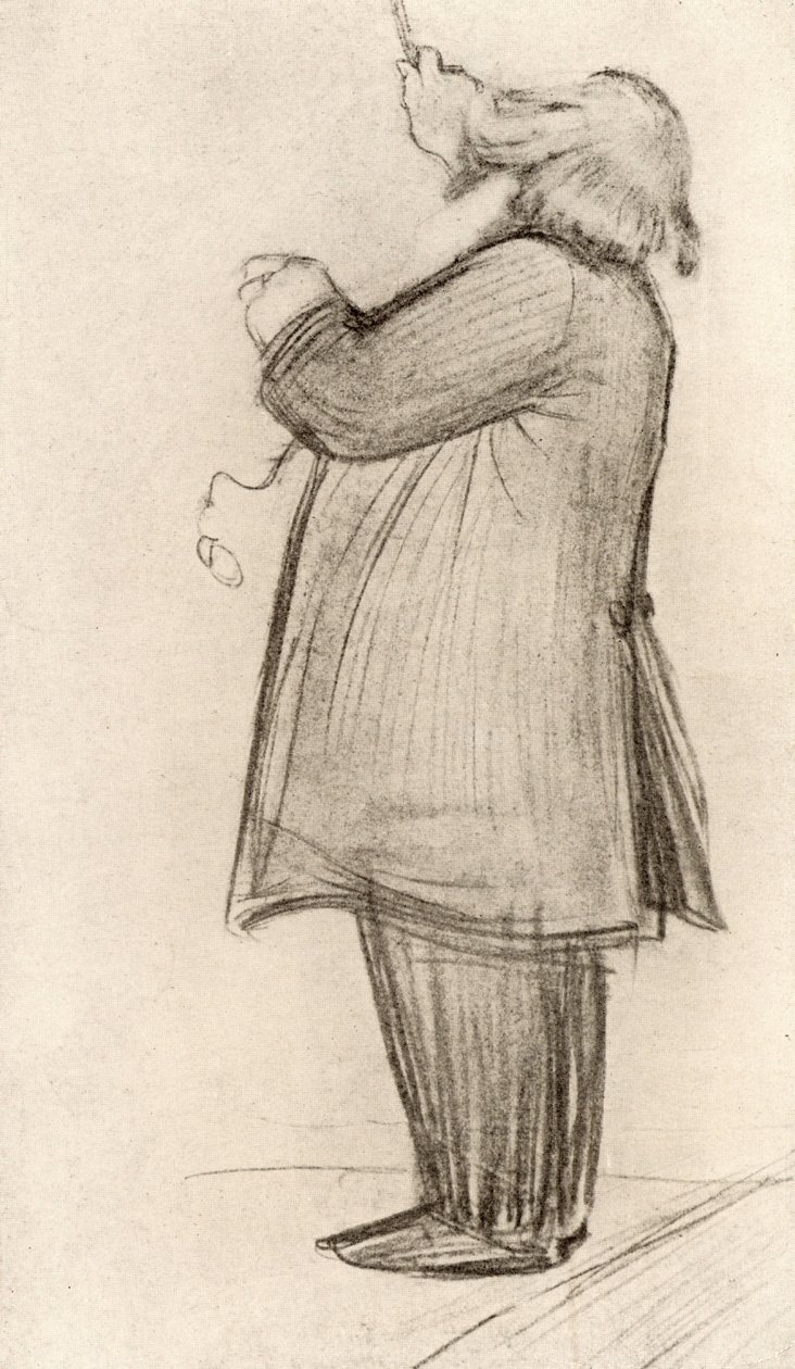 Johannes Brahms (1833-1897) tysk komponist, dirigering (tegning) af Willy von Beckerath