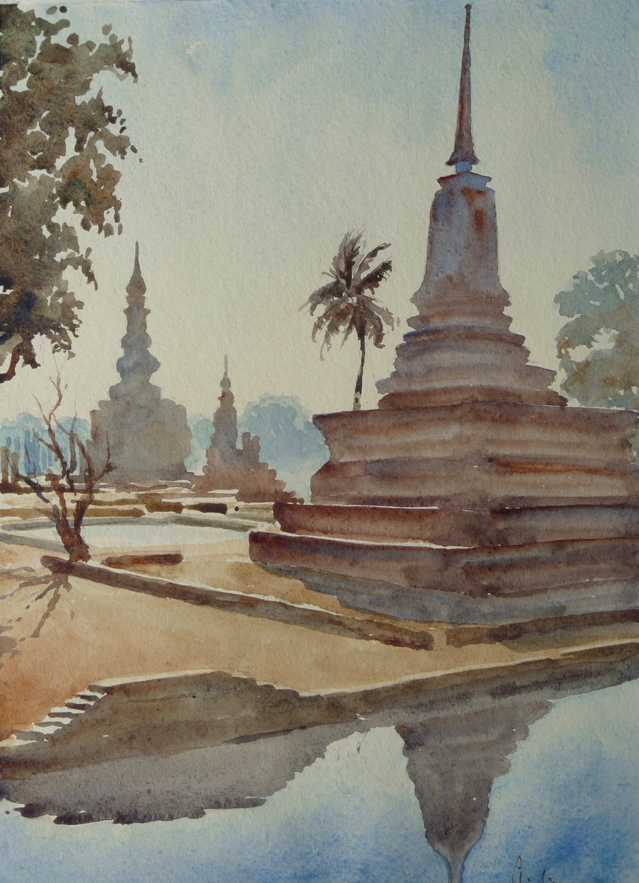 870 Sunrise, Wat Maharatat, Sukhotai af Wilson Clive