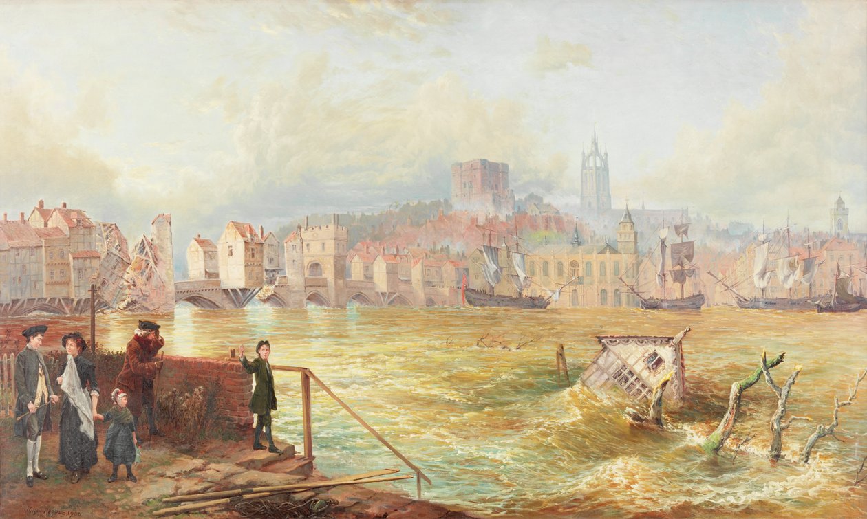 The Last of the Old Tyne Bridge, 1900 af Wilson Hepple