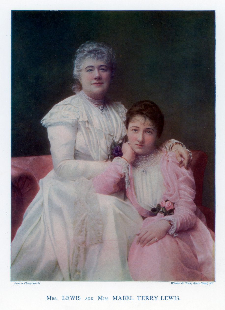 Fru Lewis Kate Terry og Miss Mabel Terry-Lewis, britiske skuespillerinder, 1901. af Window and Grove