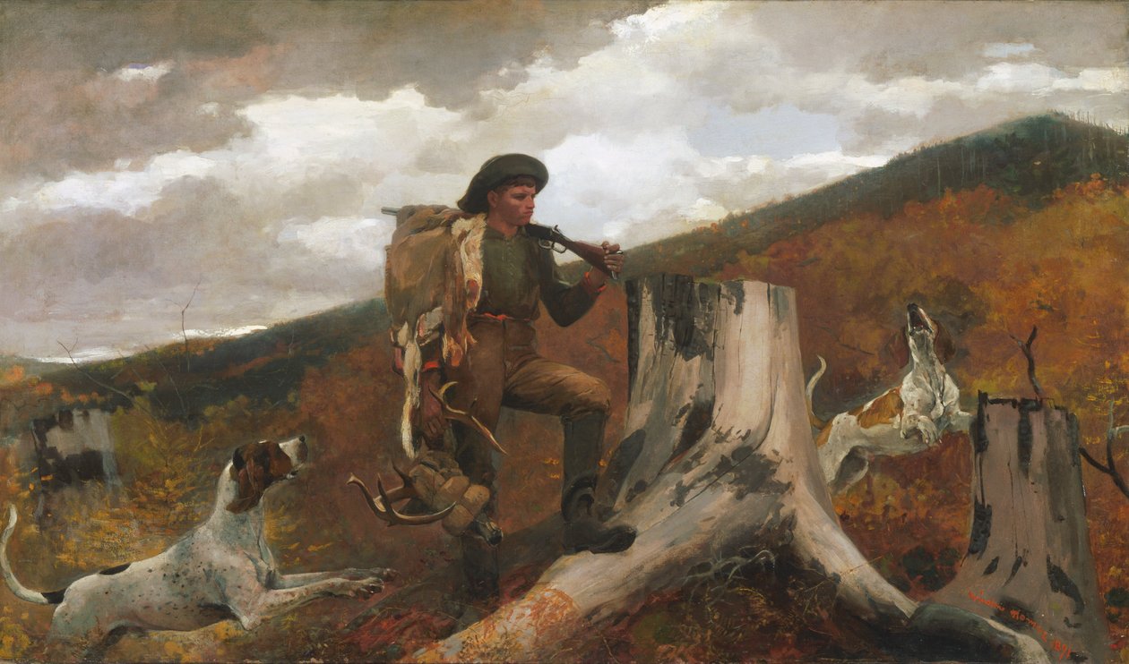 En jagtmand og hunde af Winslow Homer