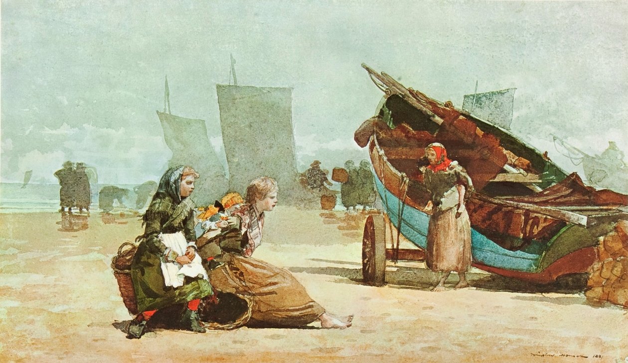Strandscene, frakker af Winslow Homer