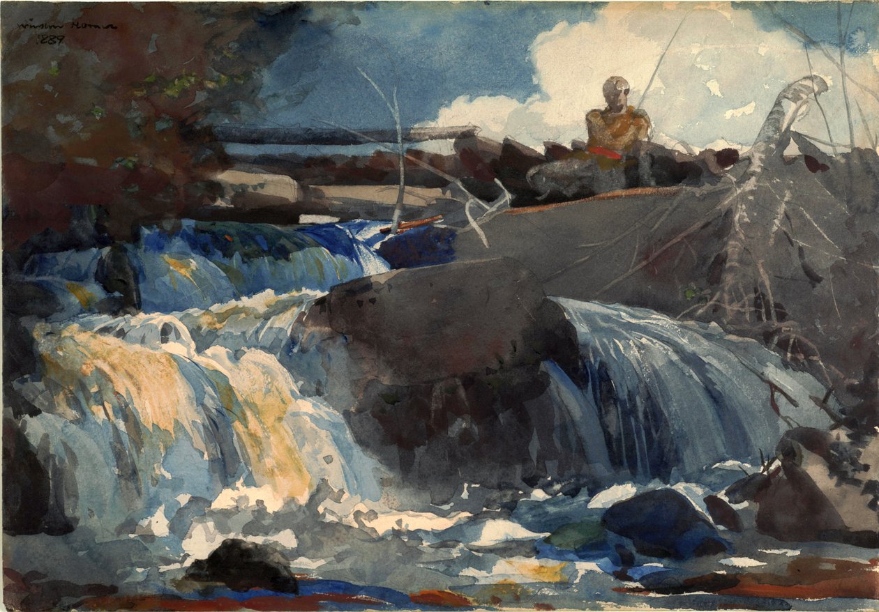 Støbning i vandfaldene af Winslow Homer