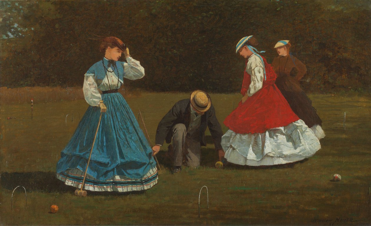 Croquet-scene af Winslow Homer