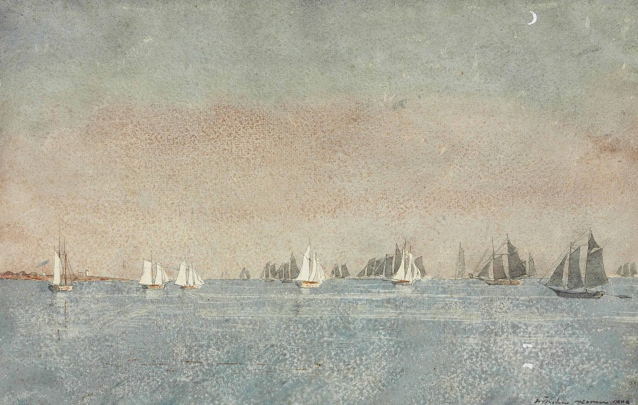 Gloucester havn, fiskeflåde af Winslow Homer