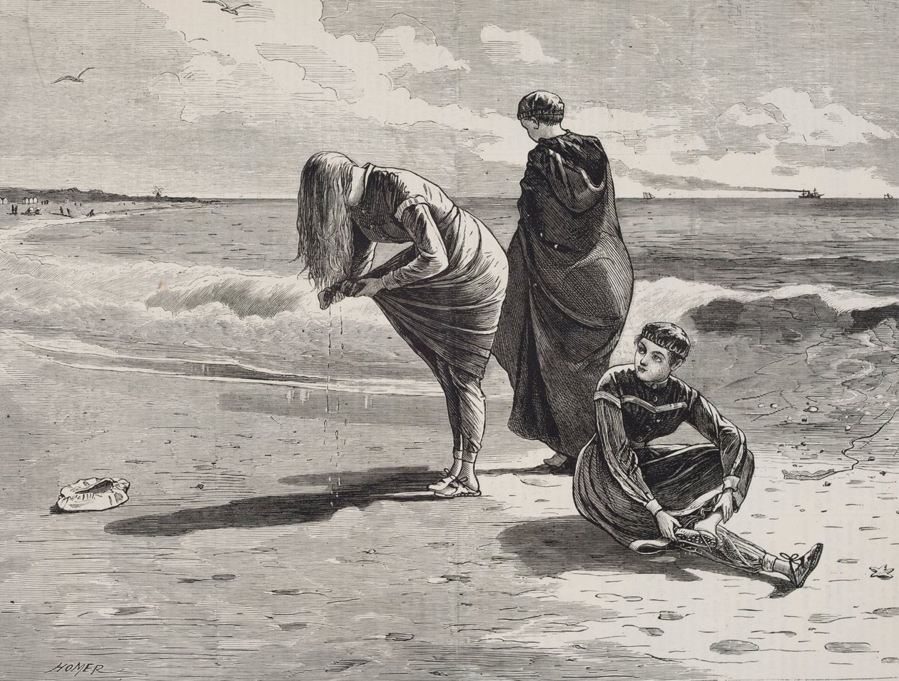 High Tide, udgivet i Hver lørdag den 6. august 1870 af Winslow Homer