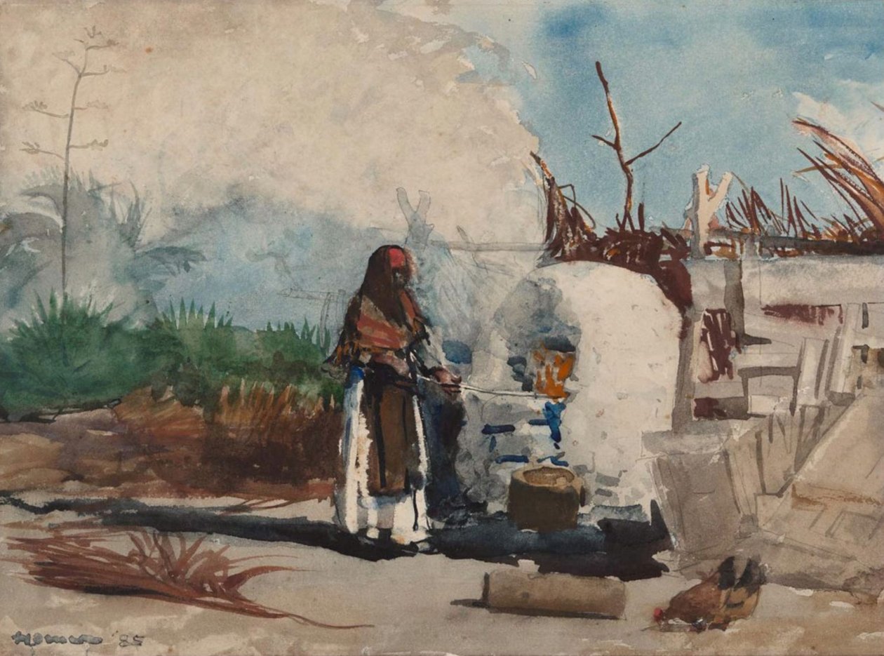 Native Woman Cooking, Bahamas af Winslow Homer
