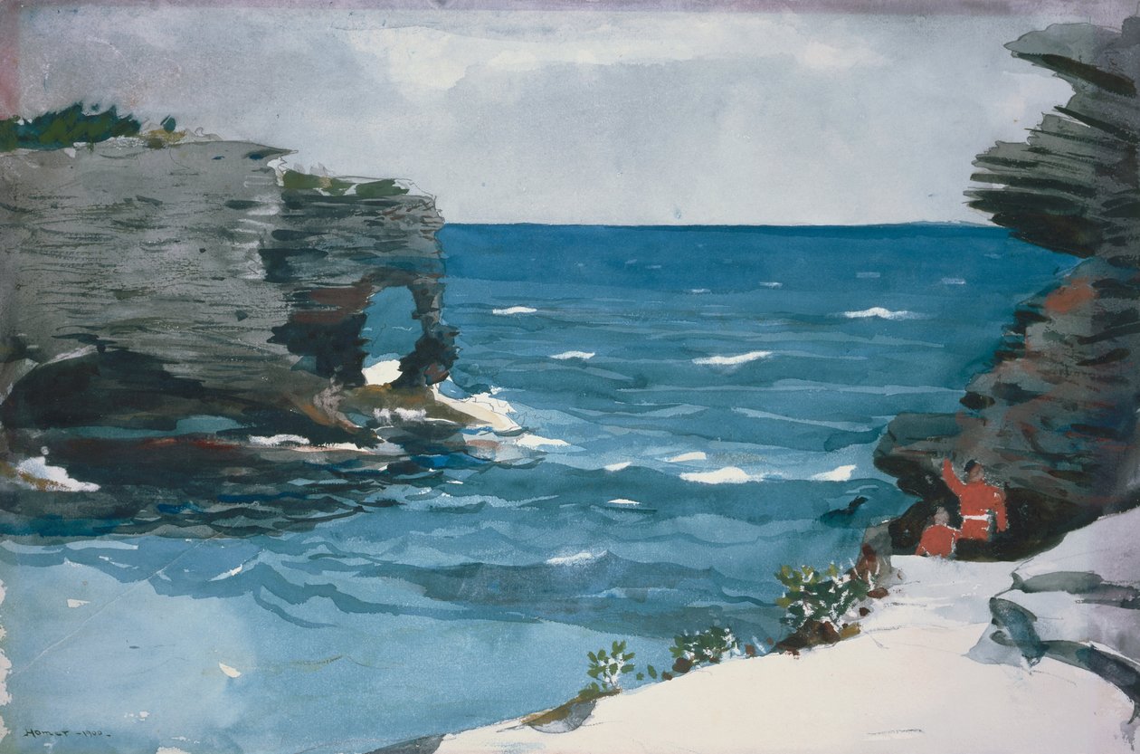 Rocky Shore, Bermuda af Winslow Homer