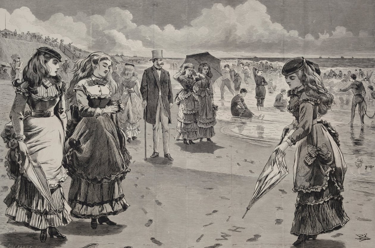 The Beach at Long Branch, udgivet som et kunsttilskud til Appletons Journal, 21. august 1869 af Winslow Homer