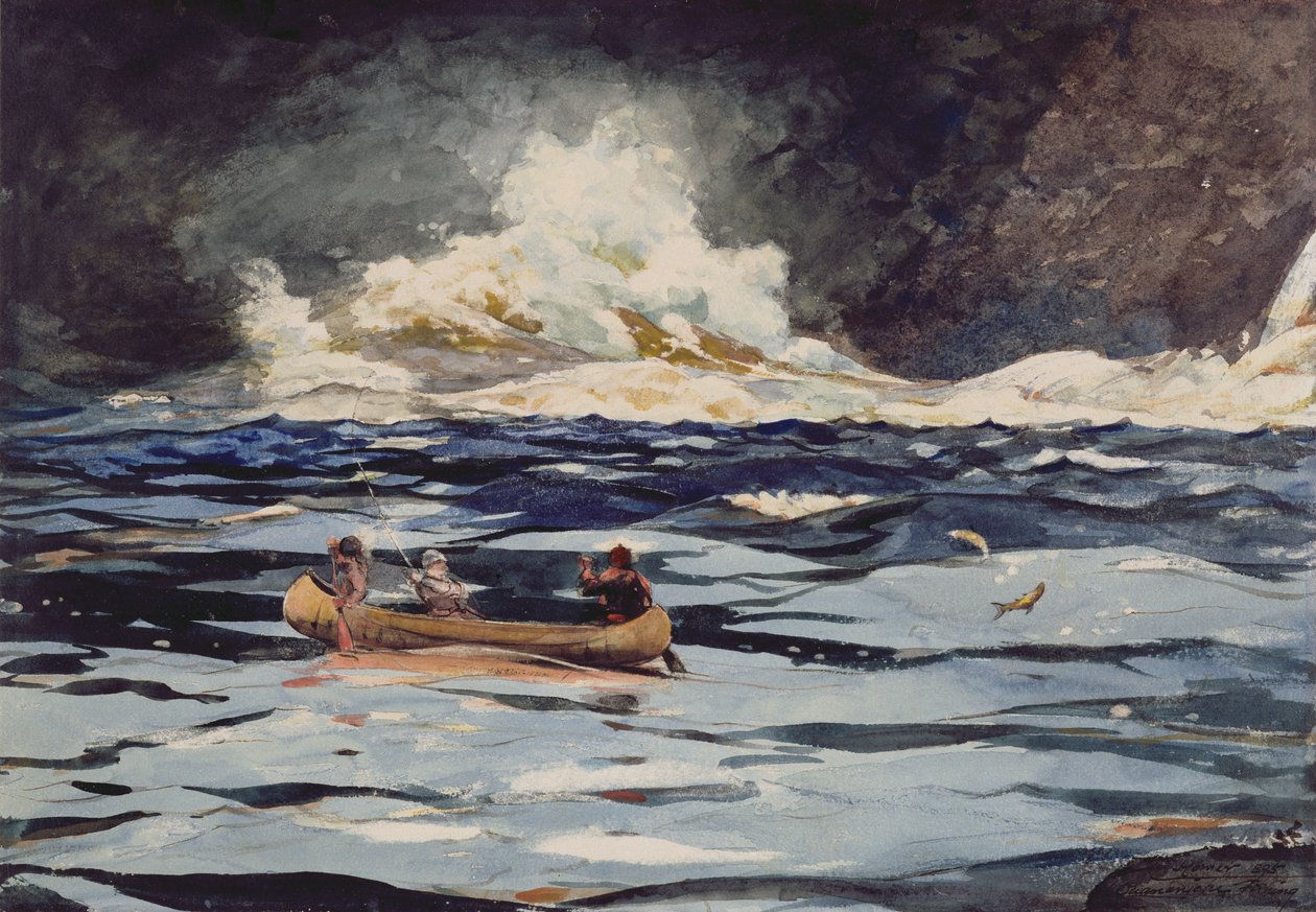 Under the Falls, the Grand Discharge, 1895 (wc på papir) af Winslow Homer