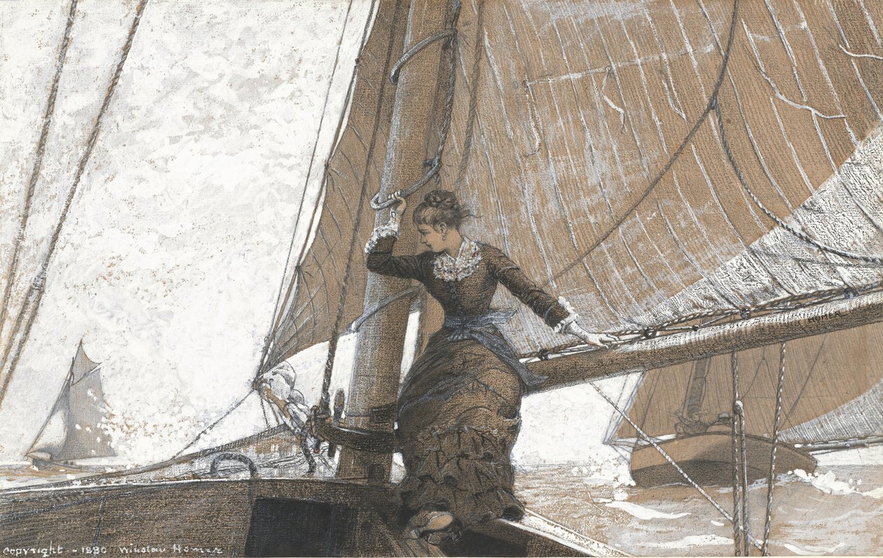 Yachting Girl af Winslow Homer
