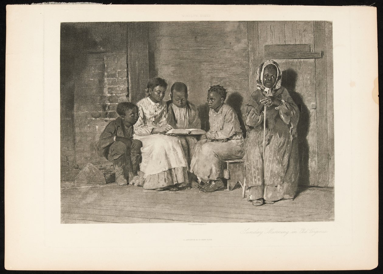 Sunday Morning in Old Virginia, ca. 1888-91 (fotogravure på vævet papir) af Winslow (after) Homer