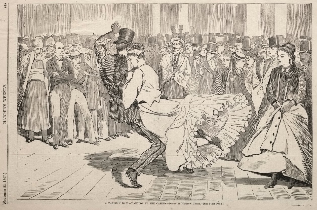 Et parisisk bal - Dans på kasinoet, 1867. af Winslow Homer