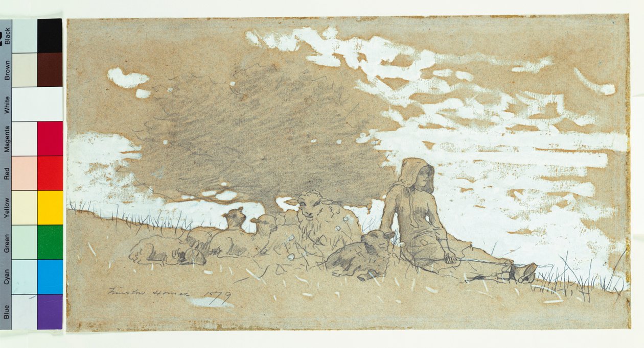 En hyrdinde, 1879 af Winslow Homer