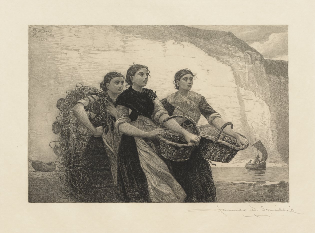 A Voice from the Cliffs, indgraveret af James David Smillie af Winslow Homer