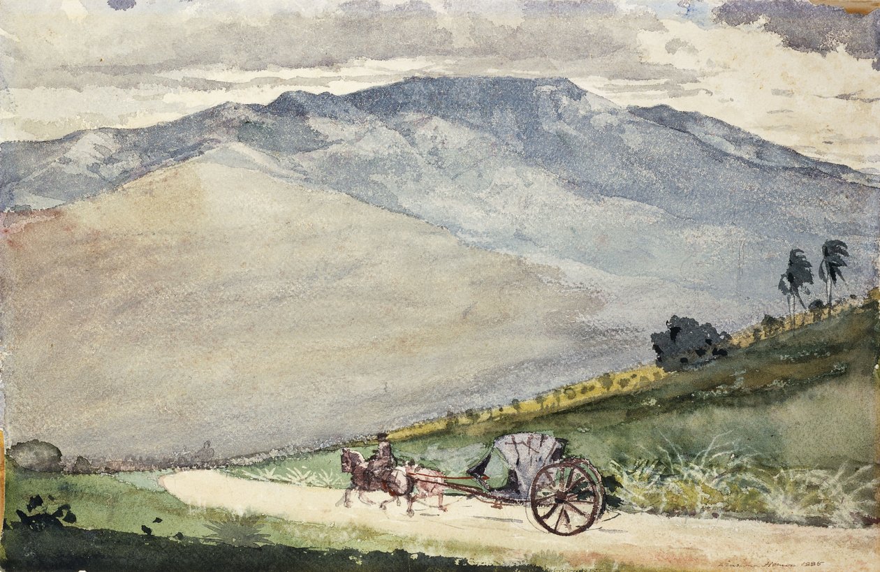 En Volante på en bjergvej, Cuba, 1885 af Winslow Homer