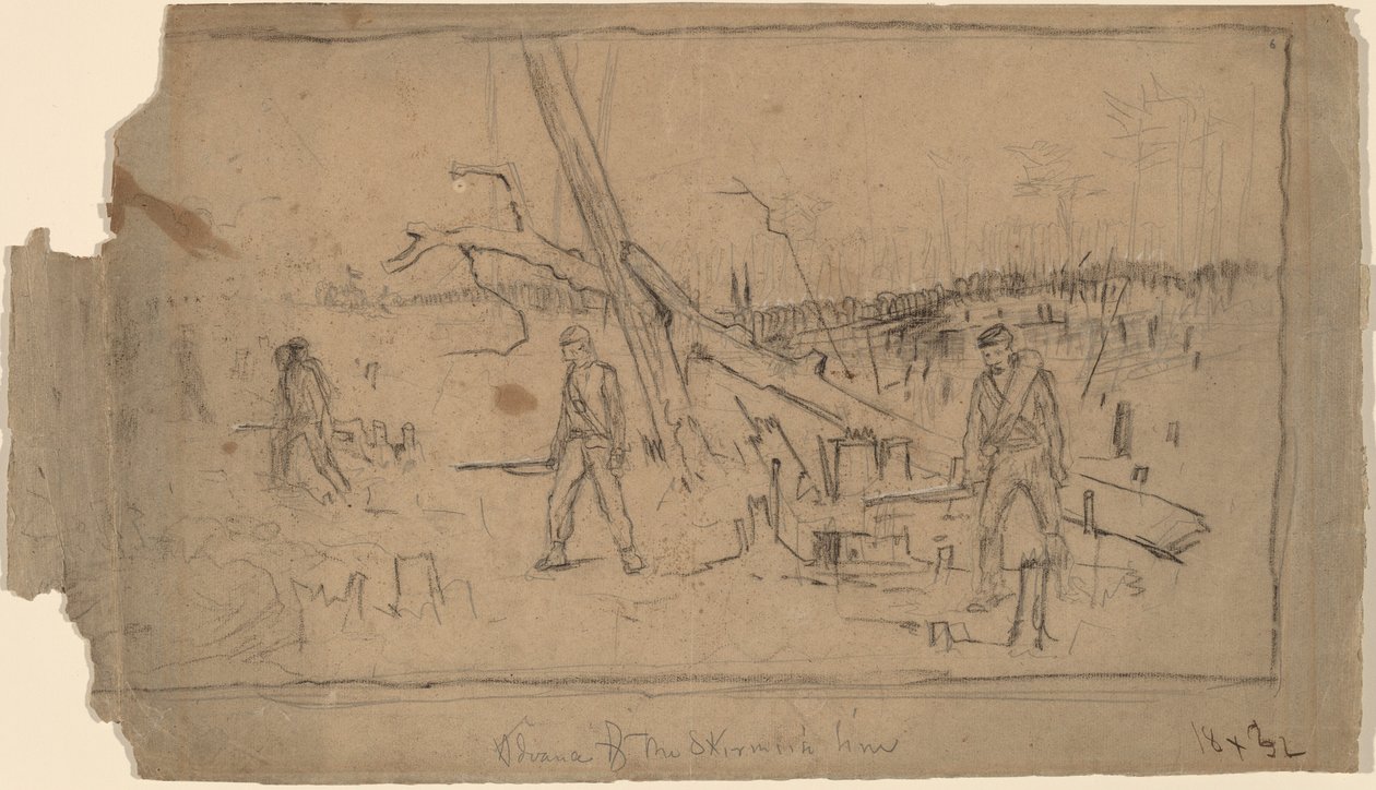 Fremrykning af Skirmish Line, 1864. af Winslow Homer