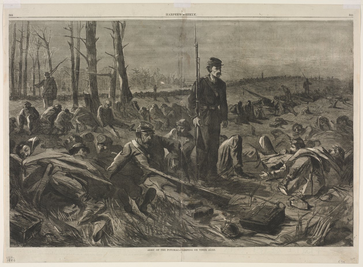 Potomac-hæren – sover på deres våben af Winslow Homer