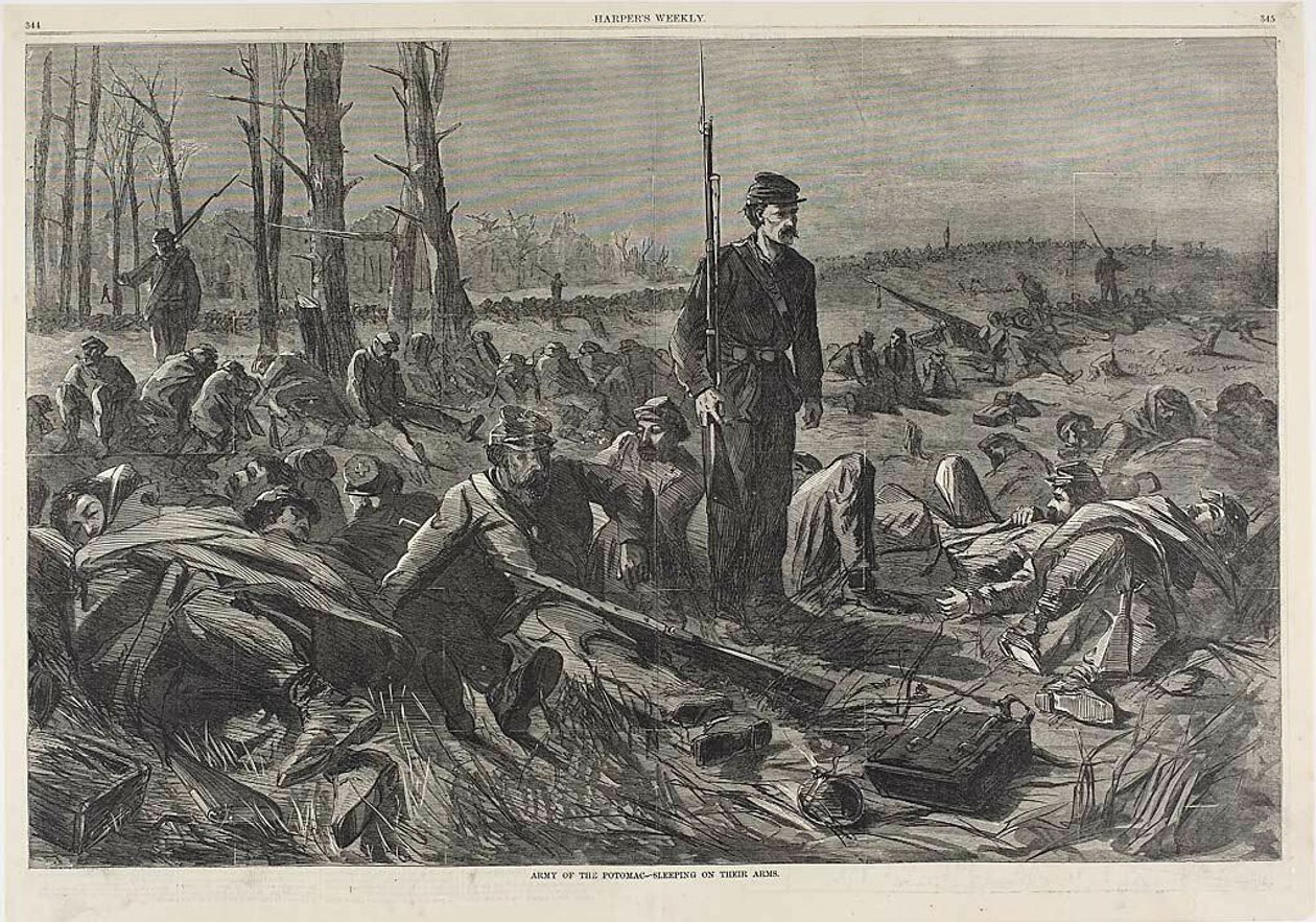 Potomacs hær - sover på deres arme af Winslow Homer