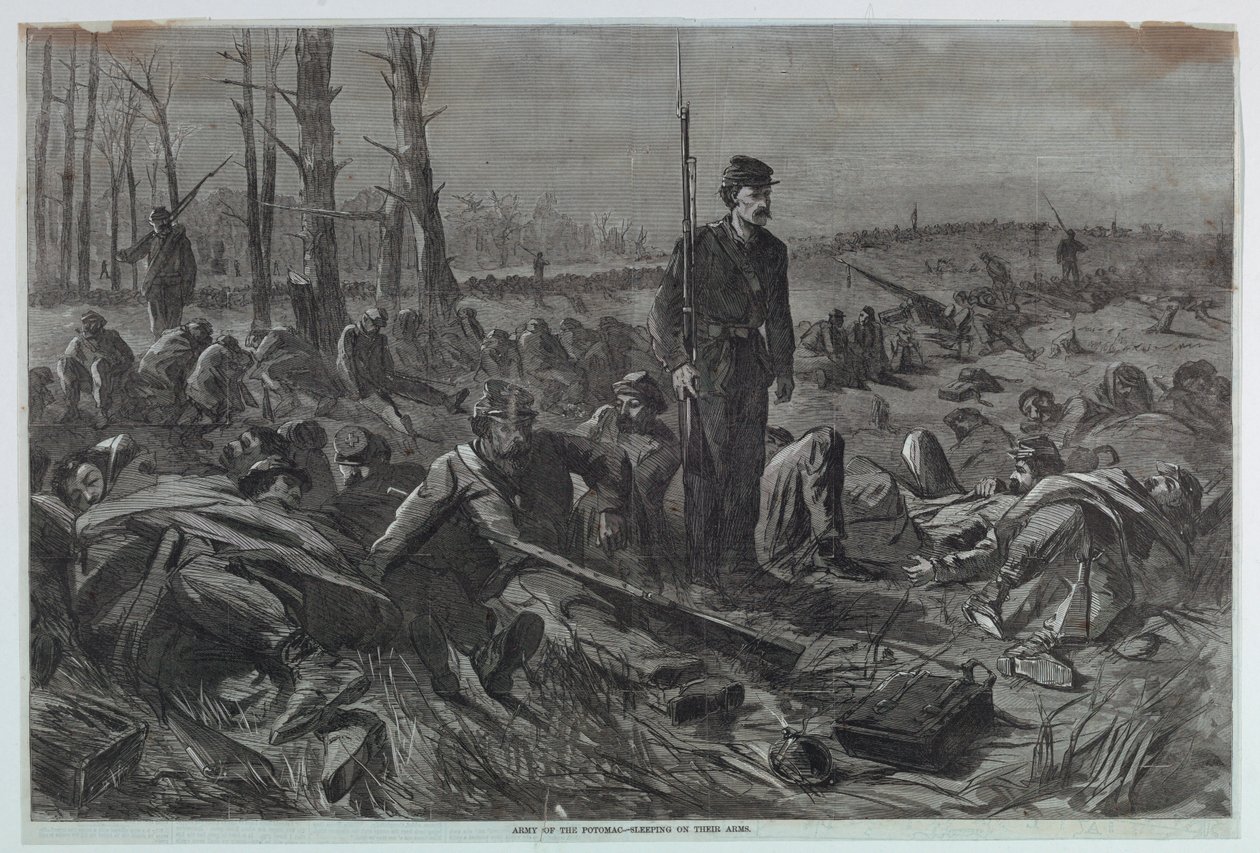 Army of the Potomac - Sovende på deres arme af Winslow Homer