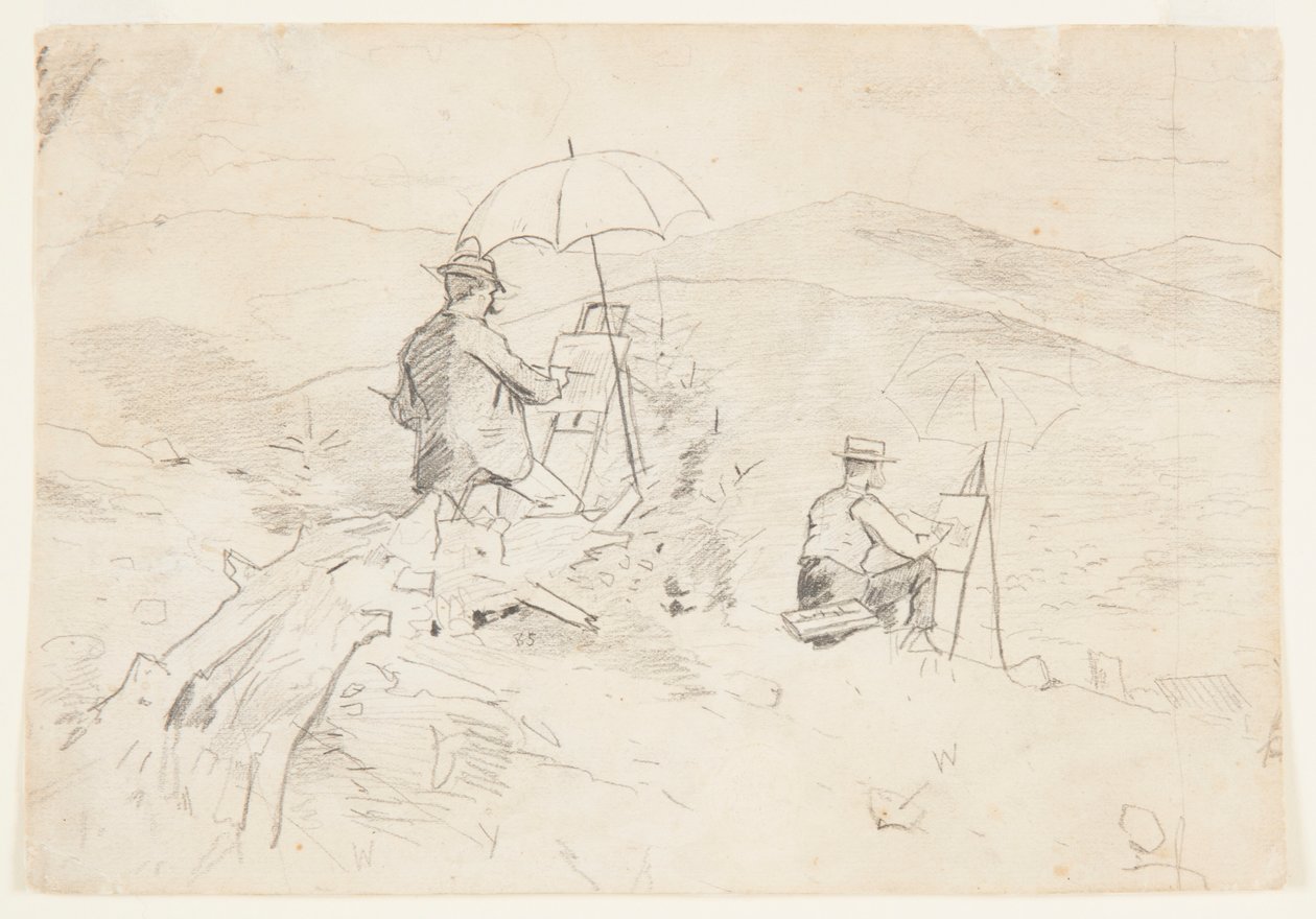 Kunstnere, der tegner i de hvide bjerge af Winslow Homer