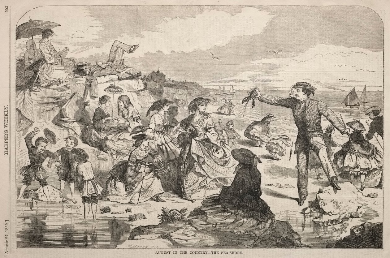 August på landet - Strandkanten, 1859. af Winslow Homer