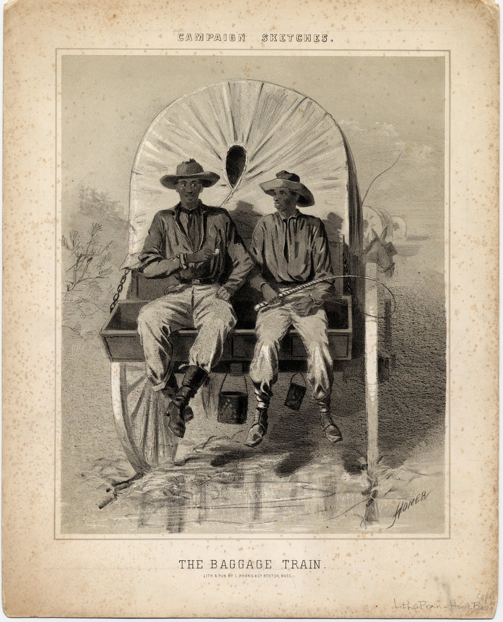 Bagagetog, illustration fra "Campaign Sketches af Winslow Homer