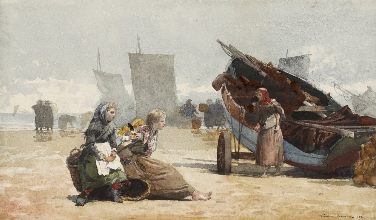 Strandscene, Cullercoats, 1881 af Winslow Homer