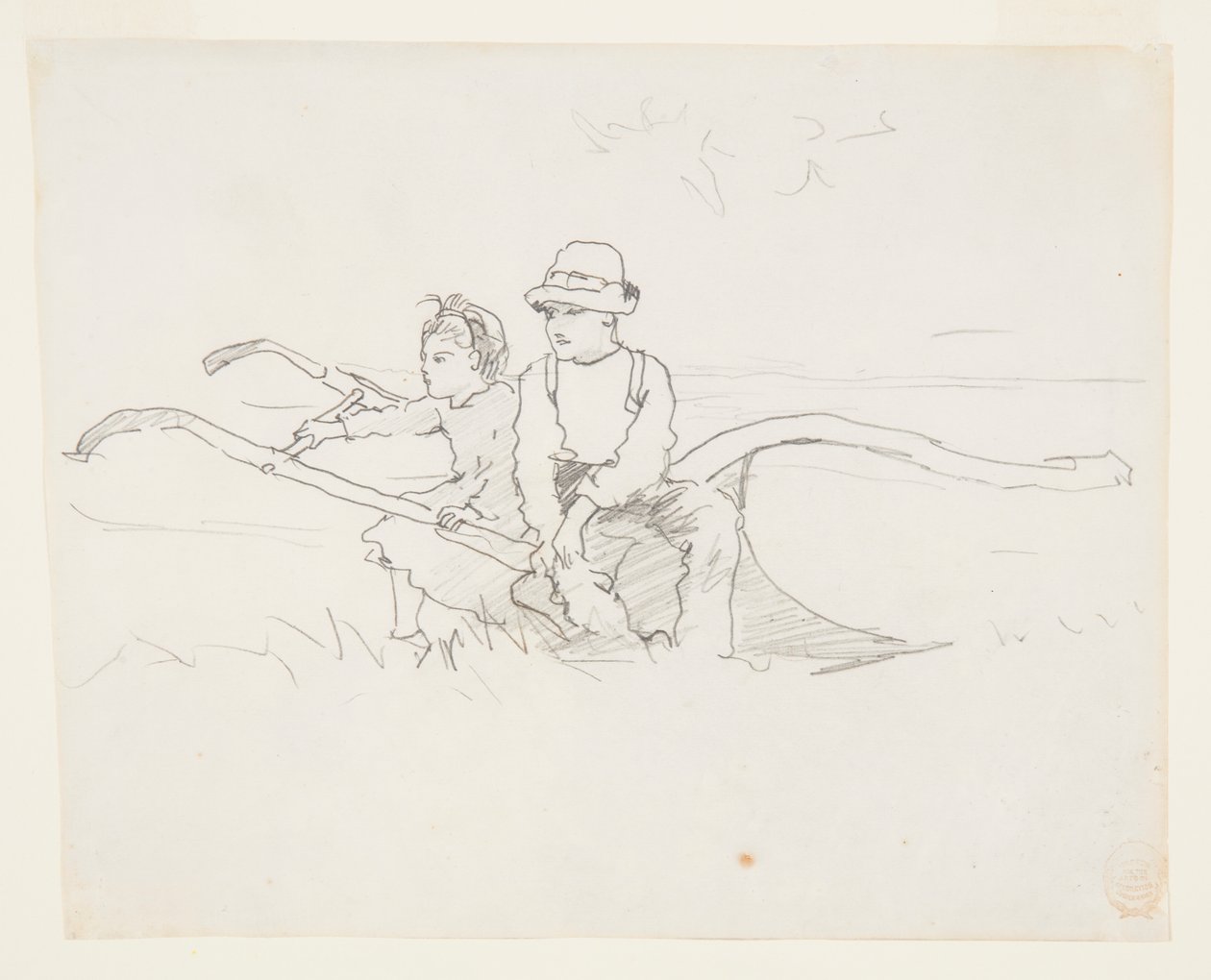 Dreng og pige på en plov af Winslow Homer
