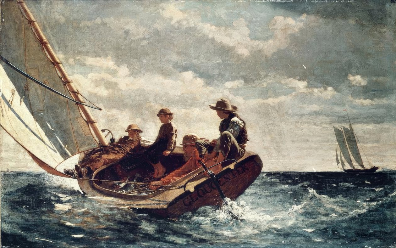 Breezing Up (A Fair Wind) – 1876 – 61,5 × 97 cm – olie på lærred af Winslow Homer