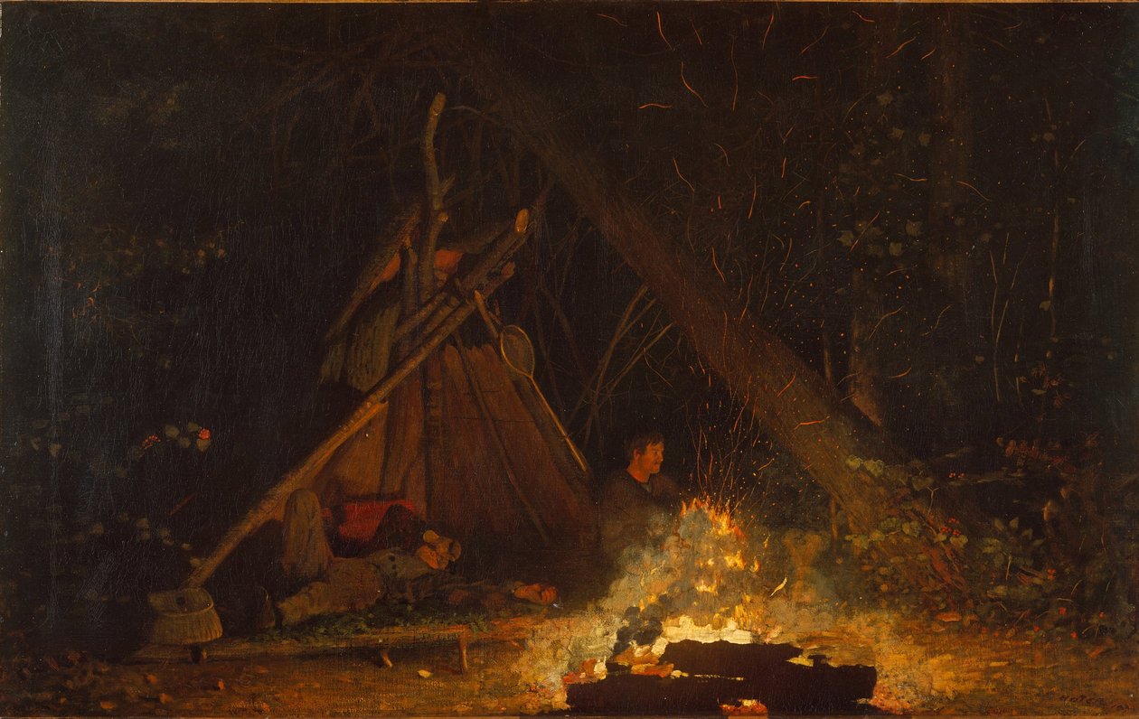 Lejrbål, 1880 af Winslow Homer