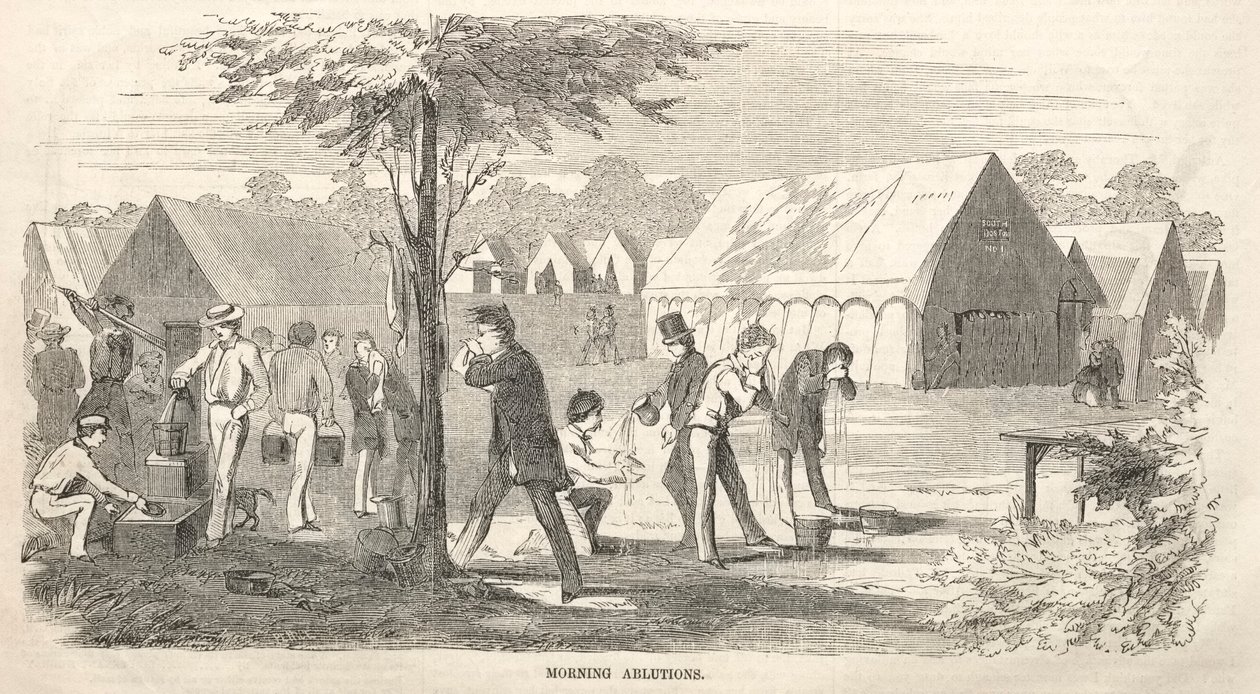 Lejrmødeskitser: Morning Ablutions, 1858. af Winslow Homer