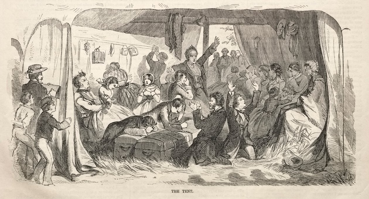 Lejrmødeskitser: Teltet, 1858. af Winslow Homer