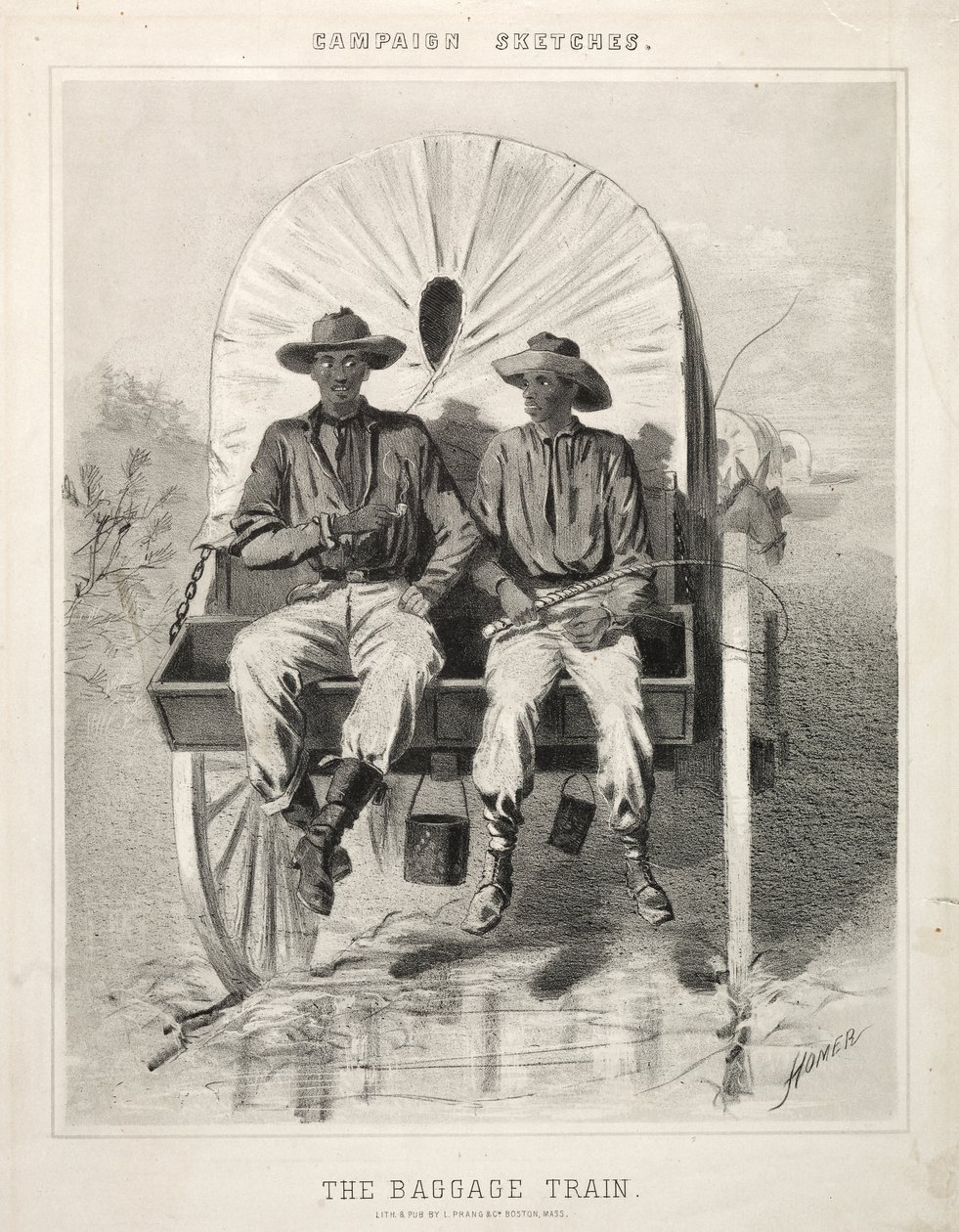 Kampagneskitser:  Bagagetoget af Winslow Homer