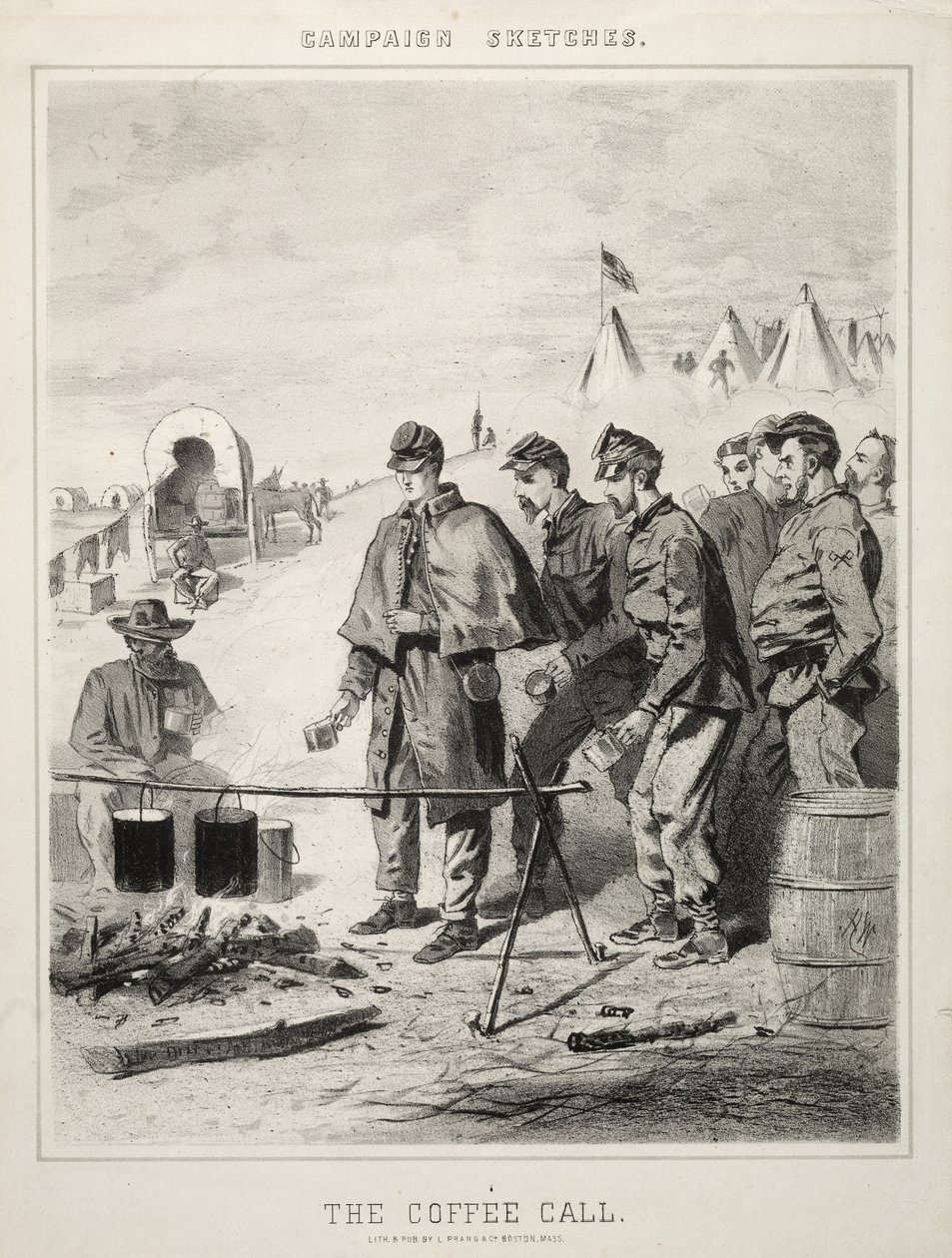 Kampagneskitser: The Coffee Call, 1863. af Winslow Homer