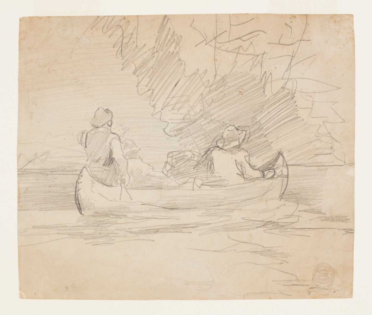 Kano med tre mænd af Winslow Homer