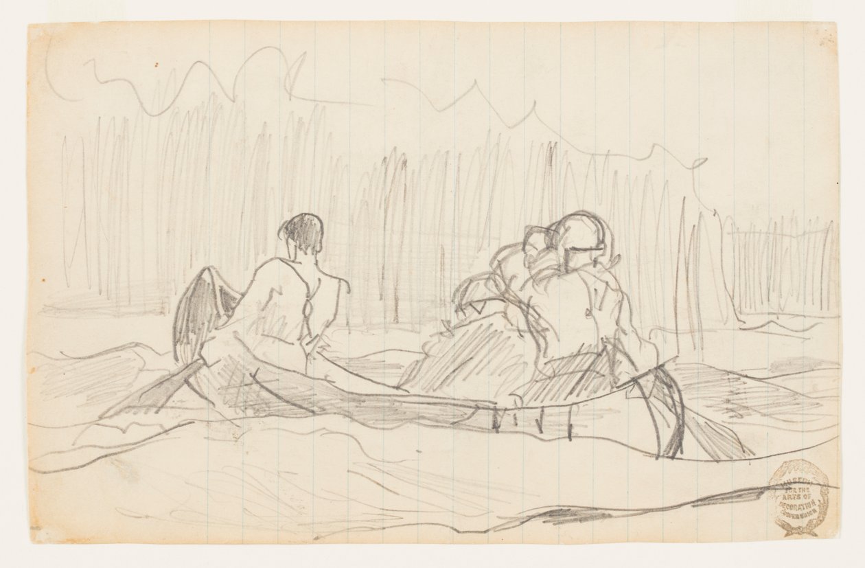 Kano med tre mænd af Winslow Homer