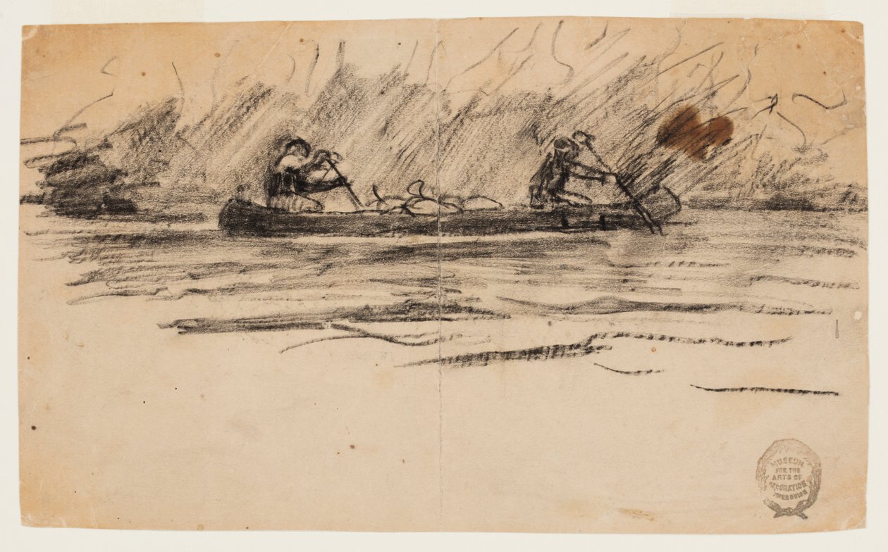 Kano med to mænd af Winslow Homer