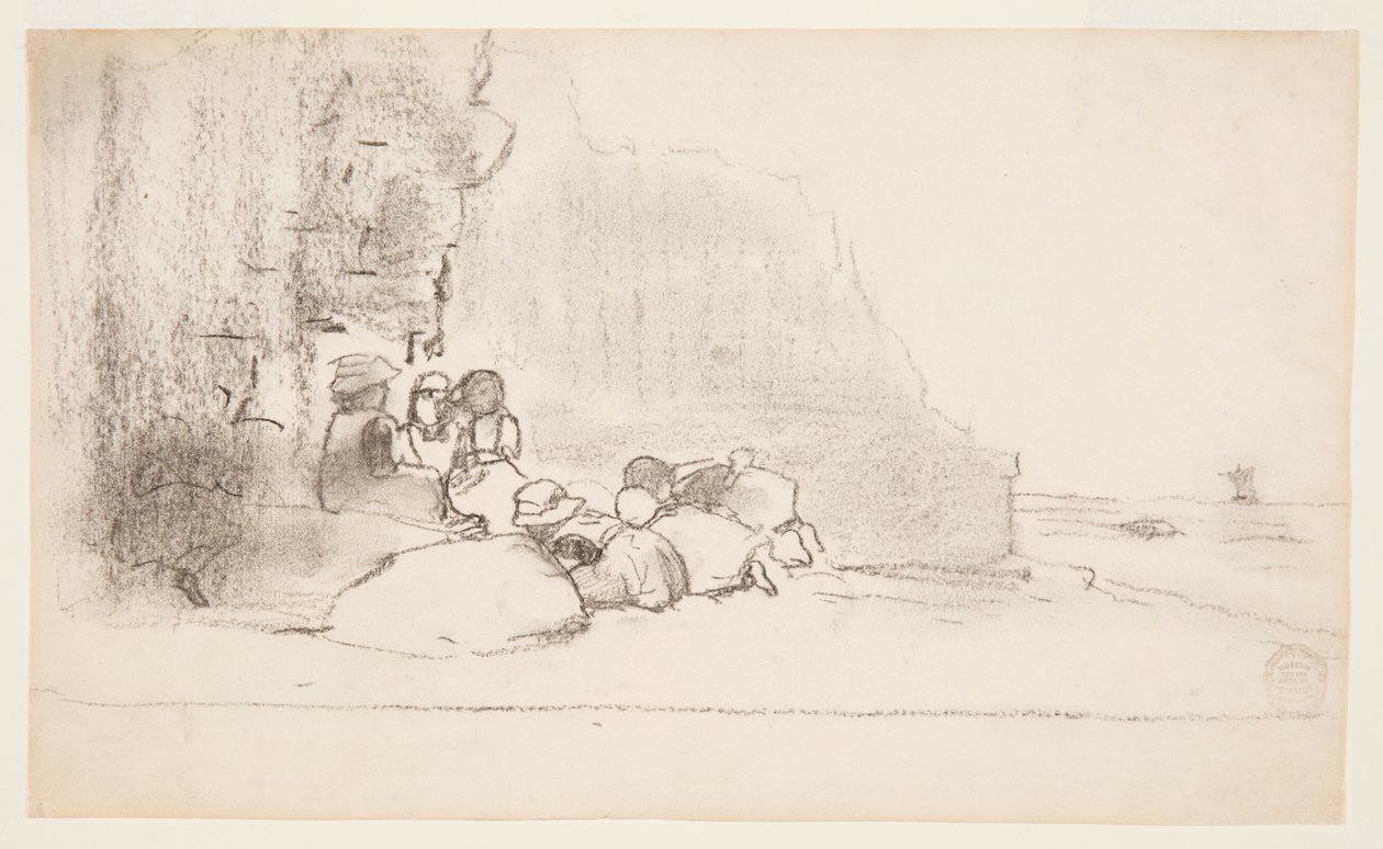 Børn leger ved havet, Cullercoats, England af Winslow Homer