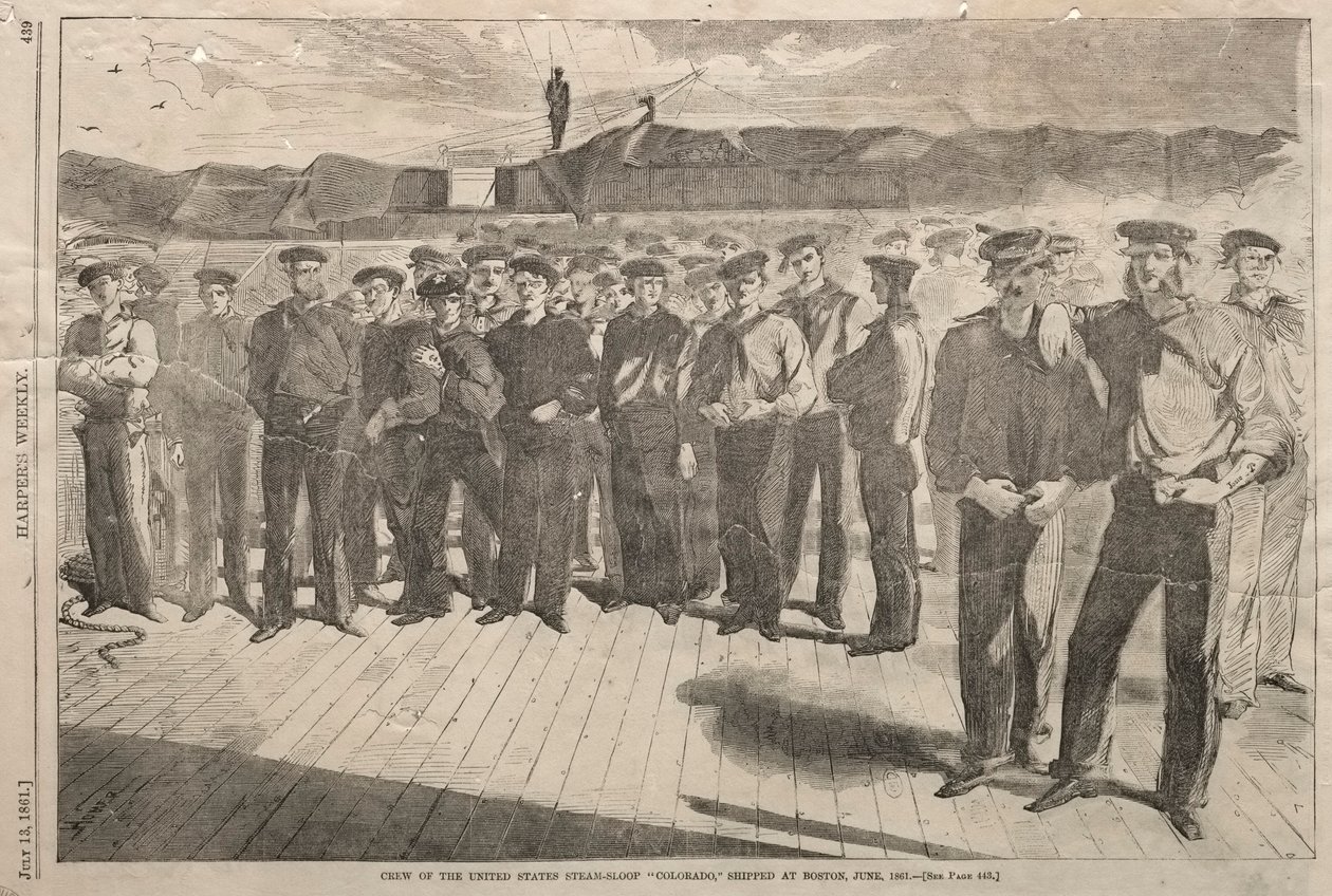 Besætning på United States Steam-Sloop Colorado, afsendt til Boston, juni 1861, 1861. af Winslow Homer