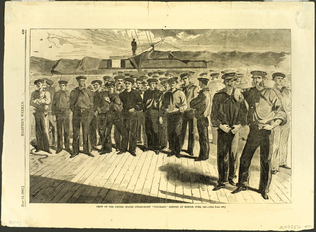 Besætningen på den amerikanske dampslup "Colorado" udskibet i Boston, juni 1861 af Winslow Homer