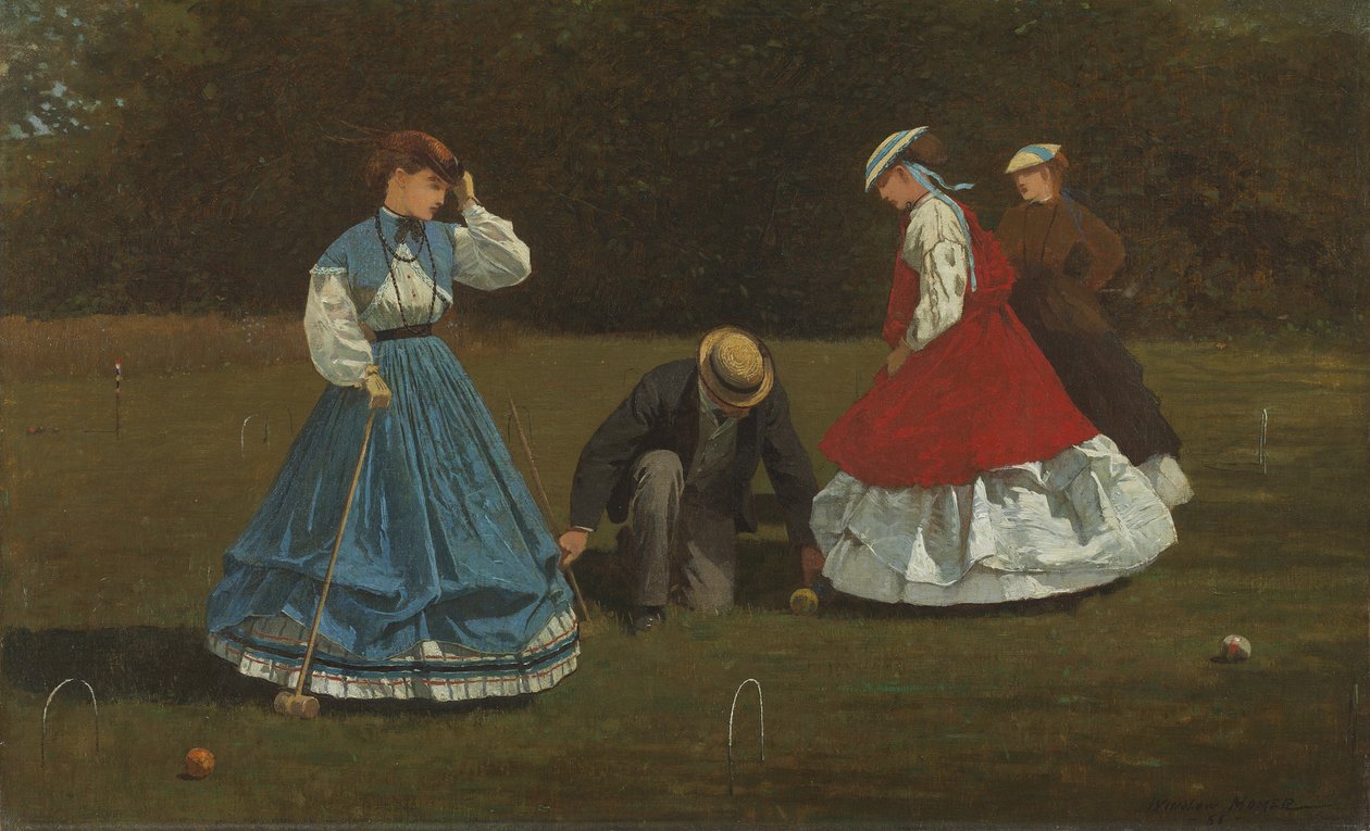 Kroketscene, 1866 af Winslow Homer